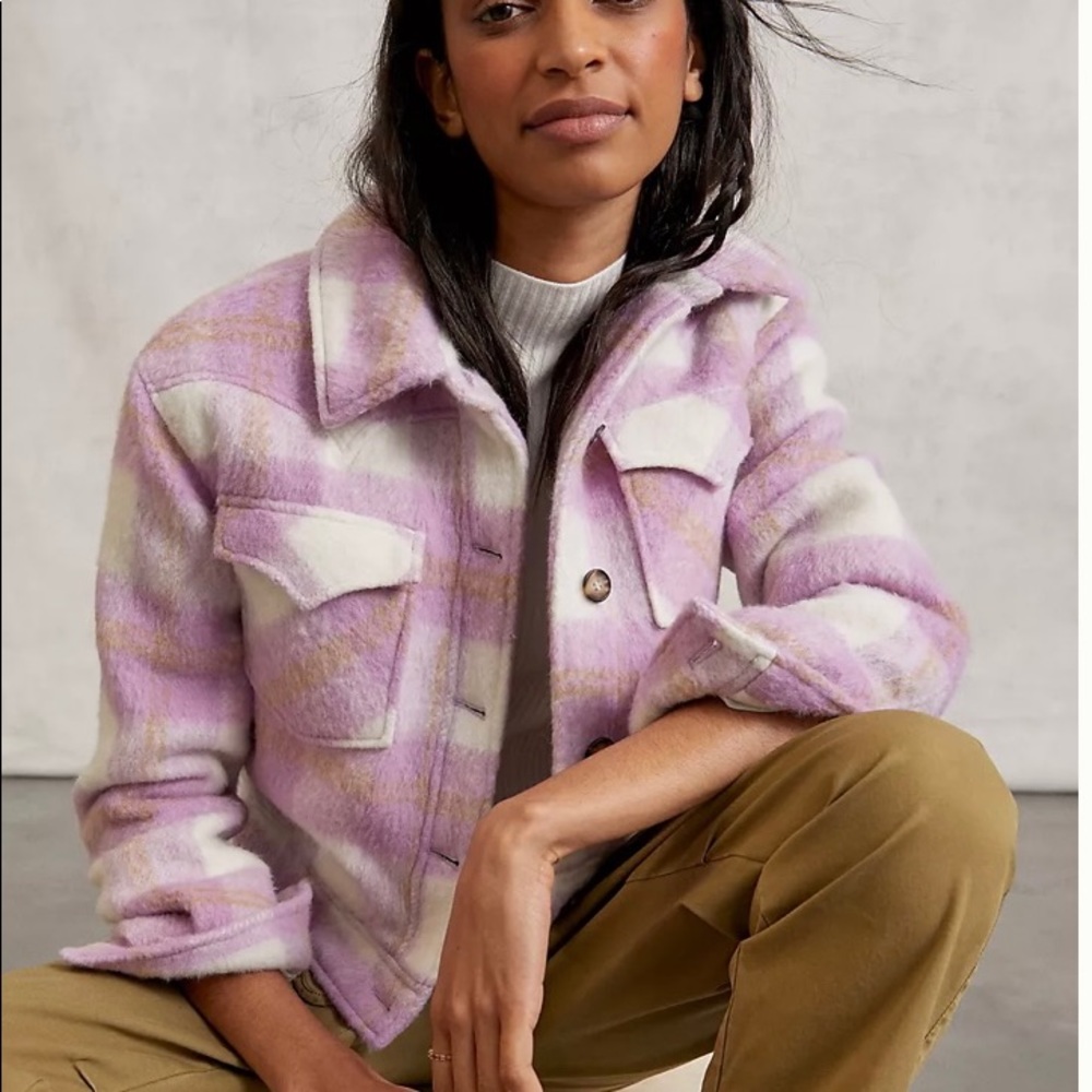Anthropologie Plaid Shirt Jacket
